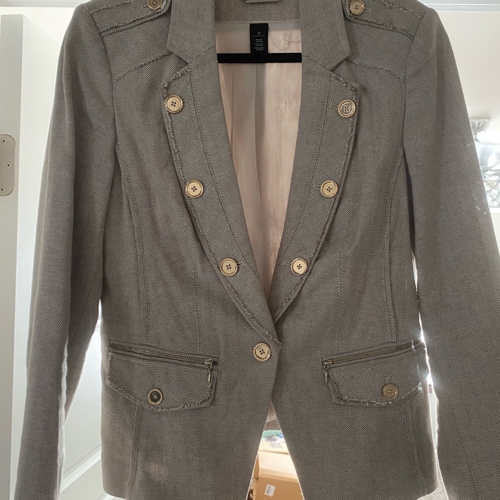 ⚜️White House Black Market Frayed Tailored Suit Jacket